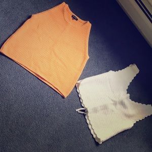 Knit crop tops (see back of the white one)